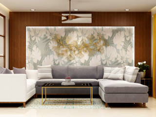 Contemporary Apartment Interiors, Milav Design Milav Design ห้องนั่งเล่น