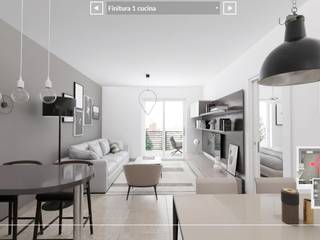 Virtual Tour 3D, InstantRender InstantRender モダンデザインの リビング