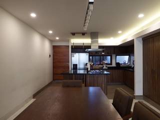 C A S A A + J, FLORES ROJAS Arquitectura FLORES ROJAS Arquitectura Modern Dining Room