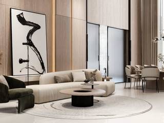Interior Design of modern super luxury villa, Anviethouse Anviethouse Modern Oturma Odası Ahşap Ahşap rengi