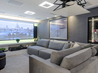 Home Cinema, Jacqueline Fumagalli Arquitetura & Design Jacqueline Fumagalli Arquitetura & Design Salones modernos