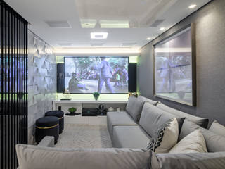 Home Cinema, Jacqueline Fumagalli Arquitetura & Design Jacqueline Fumagalli Arquitetura & Design Salas multimedia modernas