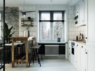 Квартира в Лыткарино, Мария Ничипоренко Мария Ничипоренко 北欧デザインの キッチン