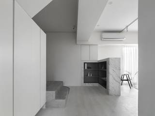 Dusty Rose, 知域設計 知域設計 Scandinavian style corridor, hallway& stairs OSB