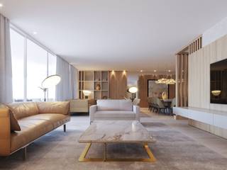 Apartamento Riserva Golf , Elaine Ramos | Arquitetos Associados Elaine Ramos | Arquitetos Associados 모던스타일 거실