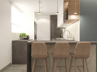 Proyecto SA, Diaf design Diaf design Built-in kitchens Marble Grey
