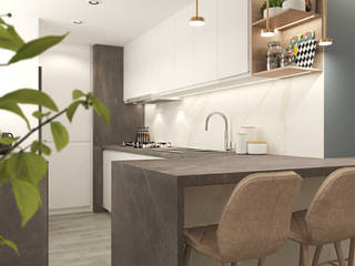 Proyecto SA, Diaf design Diaf design Einbauküche Marmor Weiß