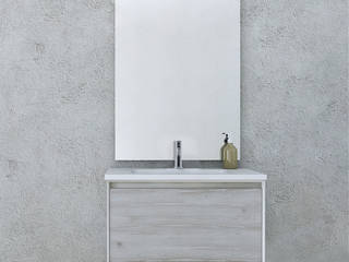 Mobile arredo bagno sospeso 74 o 100 cm bianco pino sbiancato con cassetto, Bagno Italia Bagno Italia Ванна кімната MDF