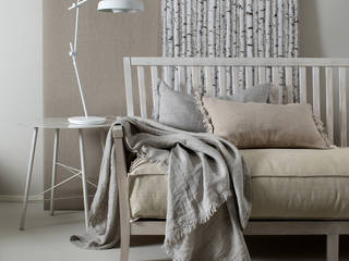 HIMLA Home textile, C e D C e D Livings de estilo escandinavo Lino Rosa
