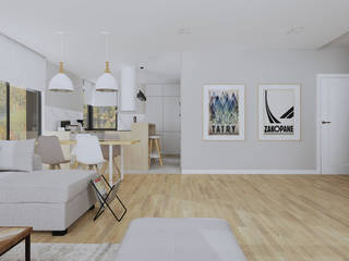 Salon w stylu nowoczesnym, KJ Studio Projektowanie wnętrz KJ Studio Projektowanie wnętrz