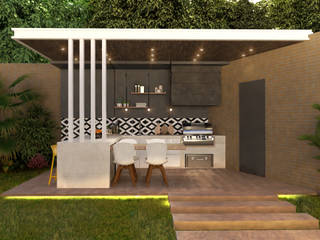 Proyecto CLM , Diaf design Diaf design Rustikaler Balkon, Veranda & Terrasse