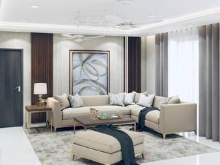 Living room designed in light beige color theme homify Modern living room living room designs, accent wall in living room , highlight wall in living room