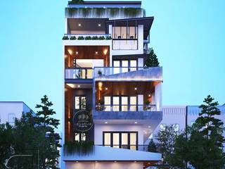 Mẫu thiết kế thi công nhà phố chiều rộng 7m hiện đại 5 tầng 10 phòng ngủ tại Đà Nẵng, NEOHouse NEOHouse