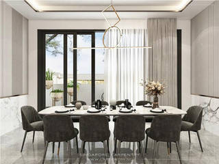Simplicity Is The New Luxury @ Jalan Pergam, Singapore Carpentry Interior Design Pte Ltd Singapore Carpentry Interior Design Pte Ltd Salle à manger moderne Marbre Blanc