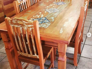 Mesas de Jantar , Barrocarte Barrocarte Salas de jantar rústicas Madeira maciça Efeito de madeira