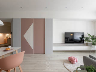 Pink Bubble, 森叄設計 森叄設計 Scandinavian style living room