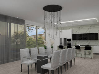 Cozinha e sala em open space, Davivero Davivero Salas de jantar modernas Vidro Transparente