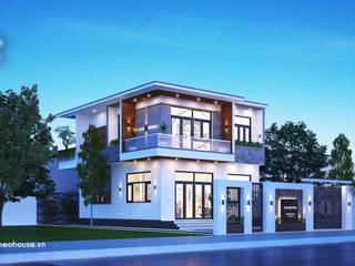 Mẫu thiết kế nhà phố mặt tiền 8m 2 tầng đẹp , NEOHouse NEOHouse