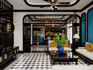 Nội thất phong cách Đông Dương (Indochine style), Công ty TNHH Thiết kế và Ứng dụng QBEST Công ty TNHH Thiết kế và Ứng dụng QBEST Living room