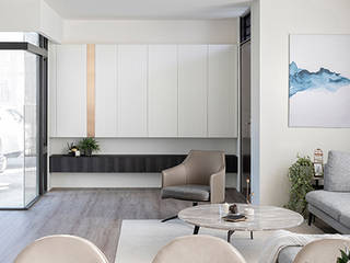 時光相視, 漢玥室內設計 漢玥室內設計 现代客厅設計點子、靈感 & 圖片 皮革 Grey