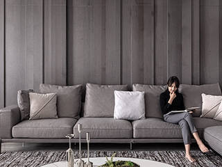 引聚, 漢玥室內設計 漢玥室內設計 Asian style living room Wood effect