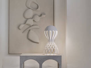 Cirrata lampada da tavolo, Nosenso Design Sensations Nosenso Design Sensations 現代風玄關、走廊與階梯 鋁箔/鋅 White