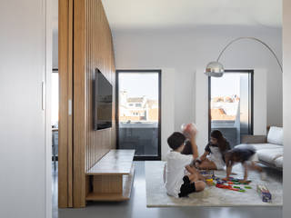 Apartamento na Lapa, Atelier Central Arquitectos Atelier Central Arquitectos モダンデザインの リビング 大理石