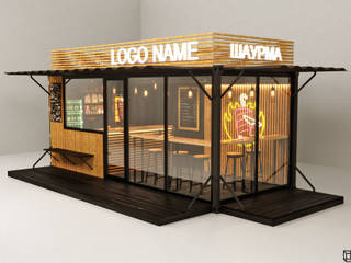CAFE IN A SHIPPING CONTAINER, AREA² Interior Design AREA² Interior Design Commercial spaces