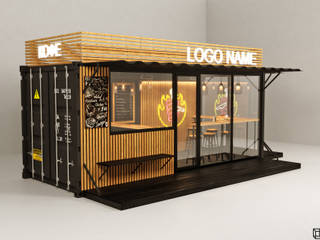 CAFE IN A SHIPPING CONTAINER, AREA² Interior Design AREA² Interior Design Espacios comerciales