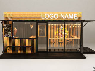 CAFE IN A SHIPPING CONTAINER, AREA² Interior Design AREA² Interior Design Espacios comerciales