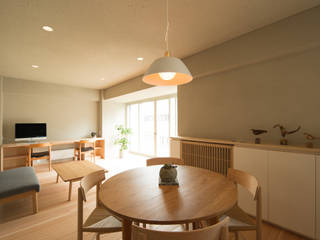 札幌の木を使ったマンションリノベーション0, HOUSE&HOUSE一級建築士事務所 HOUSE&HOUSE一級建築士事務所 北欧デザインの リビング 木 木目調