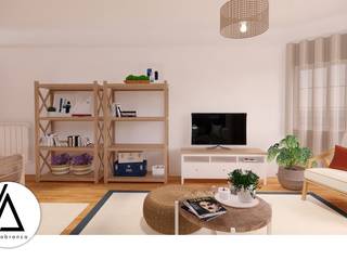 Projeto - Design de Interiores - Apartamento HS, Areabranca Areabranca Salas de estar ecléticas