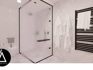 Projeto - Arquitetura de Interiores - WC Suite JS, Areabranca Areabranca Minimalist bathroom