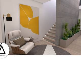 Projeto - Design de Interiores - Zona Social Moradia PI, Areabranca Areabranca Corredores, halls e escadas modernos