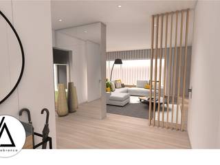 Projeto - Design de Interiores - Zona Social Moradia PI, Areabranca Areabranca Modern corridor, hallway & stairs