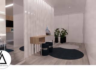 Projeto - Design de Interiores - Zona Social Moradia N, Areabranca Areabranca Modern corridor, hallway & stairs