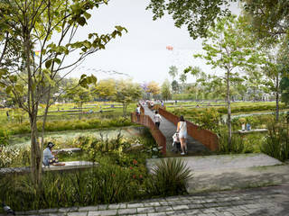 Corredor Ambiental Río Cali: BIOPARQUE MUSEO VIVO, ALcuadrado Arquitectos ALcuadrado Arquitectos Espacios comerciales