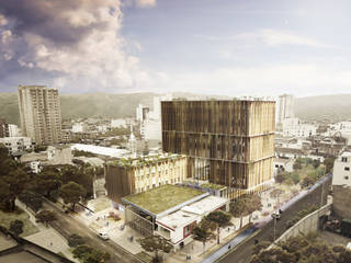 UNIDAD HOSPITALARÍA MATERNO INFANTIL SANTA TERESITA, ALcuadrado Arquitectos ALcuadrado Arquitectos Espacios comerciales Ladrillos