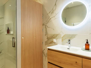 Badkamer met marmer look, Stefania Rastellino interior design Stefania Rastellino interior design Salle de bain moderne