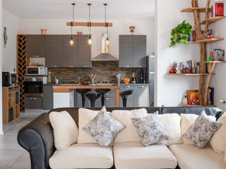 Ristrutturazione appartamento di 90 mq a Calenzano, Firenze, Facile Ristrutturare Facile Ristrutturare Rustic style living room