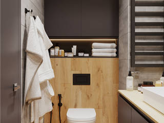 Projekt Domu Jednorodzinnego w Nowoczesnym stylu, Senkoart Design Senkoart Design Moderne Badezimmer Holz