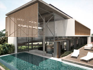 Costa Rica, RRA Arquitectura RRA Arquitectura 無邊際泳池 木頭 Wood effect
