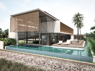 Costa Rica, RRA Arquitectura RRA Arquitectura Hồ bơi phong cách tối giản Gỗ Wood effect