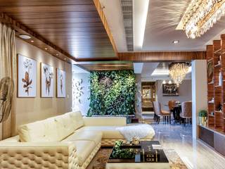AJ Lux Apartment Part 1, S Squared Architects Pvt Ltd. S Squared Architects Pvt Ltd. Modern living room Wood Wood effect