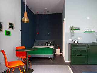 Mini Apartment in Berlin, Berlin Interior Design Berlin Interior Design Eclectic style bedroom