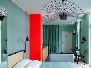 Einraumapartment in Berlin, Berlin Interior Design Berlin Interior Design Eclectic style bedroom
