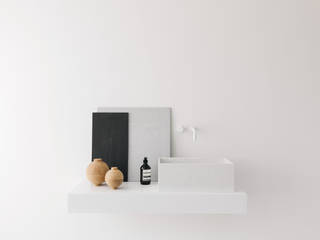 Minimalismo y tonos naturales en la última colección de Not Only White con HI-MACS®, HIMACS - LX Hausys HIMACS - LX Hausys Baños de estilo escandinavo