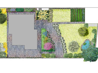 Giardino di una villetta singola, greenffink greenffink Rustic style garden