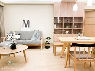 ❰ 日式木質調｜穿透的開放式空間 ❱, M.W JOINTS |罕氏家居 M.W JOINTS |罕氏家居 Asian style living room Wood Wood effect