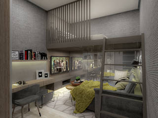 Loft-type bedroom, Corpuz Interior Design Corpuz Interior Design Moderne Schlafzimmer